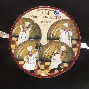 NWT CHEF Appetizer/Plates, Set of 4, 6 1/2” Plates